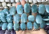 CNG7770 13*18mm - 15*25mm faceted freeform amazonite beads