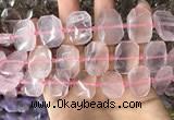 CNG7776 13*18mm - 15*25mm faceted freeform rose quartz beads