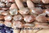 CNG7810 13*18mm - 18*25mm faceted freeform orange moonstone beads