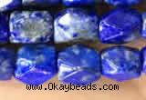 CNG7845 15.5 inches 6*8mm faceted nuggets lapis lazuli beads