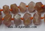 CNG7854 15.5 inches 6*10mm - 8*12mm faceted nuggets sunstone beads