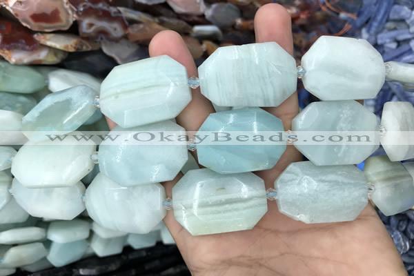 CNG7872 22*30mm - 28*35mm faceted freeform amazonite beads