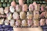 CNG7888 13*18mm - 15*25mm faceted freeform rhodonite beads