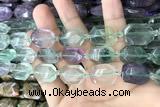 CNG7890 13*18mm - 18*25mm faceted freeform fluorite beads