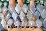 CNG7896 13*20mm - 15*25mm faceted freeform blue chalcedony beads