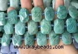 CNG7922 15.5 inches 13*18mm - 15*25mm faceted freeform amazonite beads