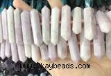 CNG7932 15.5 inches 10*22mm - 12*45mm faceted nuggets kunzite beads