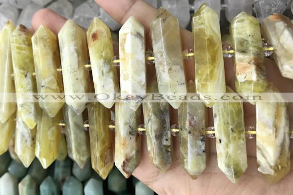 CNG7942 10*22mm - 12*45mm faceted nuggets yellow opal beads