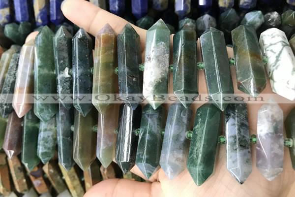 CNG7946 15.5 inches 10*22mm - 12*45mm faceted nuggets Indian agate beads