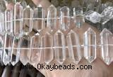 CNG7947 15.5 inches 10*22mm - 12*45mm faceted nuggets white crystal beads