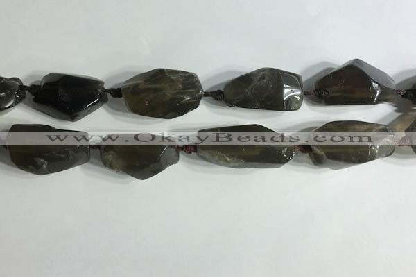 CNG7955 15.5 inches 15*25mm - 20*40mm nuggets smoky quartz beads