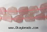 CNG7971 25*30mm - 35*45mm freeform rose quartz slab beads