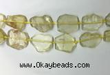 CNG7973 25*30mm - 35*45mm freeform lemon quartz slab beads