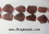 CNG7979 25*30mm - 35*45mm freeform strawberry quartz slab beads