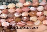 CNG7994 12*16mm - 13*18mm faceted nuggets pink Botswana agate beads