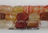 CNG800 15.5 inches 8*12mm faceted nuggets agate gemstone beads