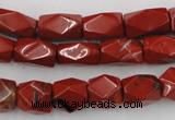 CNG809 15.5 inches 9*13mm faceted nuggets red jasper beads