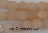 CNG812 15.5 inches 9*12mm faceted nuggets pink aventurine beads