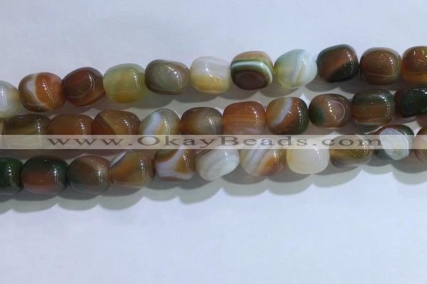 CNG8141 15.5 inches 8*12mm nuggets striped agate beads wholesale