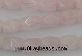 CNG815 15.5 inches 8*12mm faceted nuggets rose quartz beads