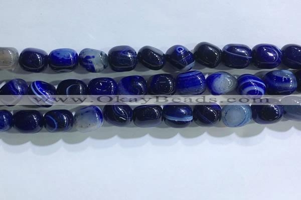 CNG8189 15.5 inches 10*14mm nuggets striped agate beads wholesale