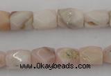 CNG824 15.5 inches 9*12mm faceted nuggets pink opal gemstone beads