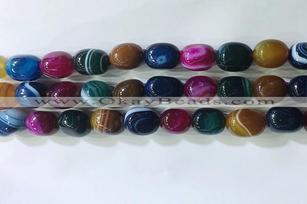 CNG8282 15.5 inches 13*18mm nuggets striped agate beads wholesale