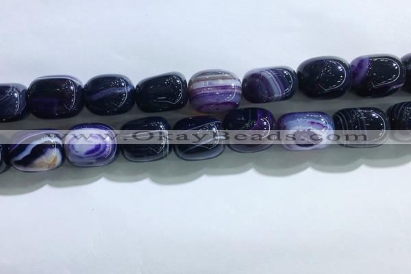 CNG8313 15.5 inches 15*20mm nuggets striped agate beads wholesale