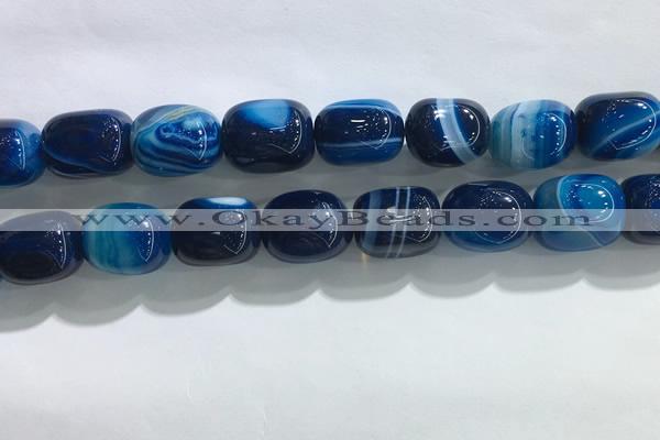 CNG8316 15.5 inches 15*20mm nuggets striped agate beads wholesale