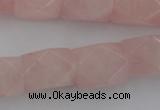 CNG833 15.5 inches 13*18mm faceted nuggets rose quartz beads