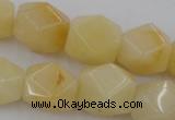 CNG837 15.5 inches 13*18mm faceted nuggets yellow jade beads