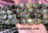 CNG8582 13*18mm - 15*20mm faceted nuggets green rutilated quartz  beads