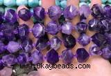 CNG8593 12*16mm - 13*18mm faceted nuggets amethyst beads