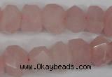 CNG863 15.5 inches 10*14mm faceted nuggets rose quartz beads