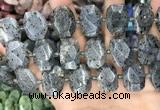 CNG8632 13*18mm - 15*25mm faceted freeform sesame jasper beads