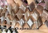 CNG8637 13*20mm - 15*25mm faceted freeform moonstone beads