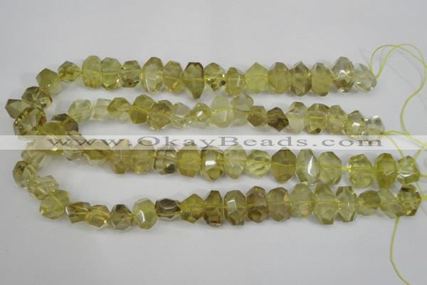 CNG865 15.5 inches 10*15mm – 12*20mm faceted nuggets lemon quartz beads