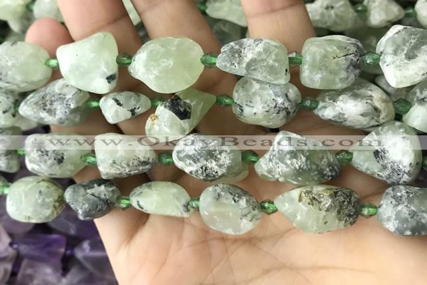 CNG8664 12*16mm - 18*25mm nuggets green rutilated quartz beads