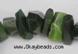 CNG869 15.5 inches 7*14mm – 13*25mm faceted nuggets Canadian jade beads