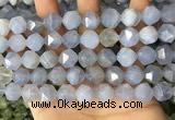 CNG8708 15.5 inches 12mm faceted nuggets blue chalcedony beads