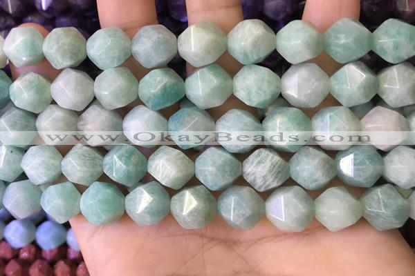 CNG8713 15.5 inches 12mm faceted nuggets amazonite gemstone beads