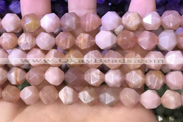 CNG8744 15.5 inches 12mm faceted nuggets moonstone gemstone beads