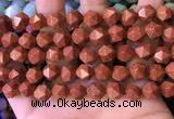 CNG8768 15.5 inches 10mm faceted nuggets goldstone beads wholesale