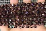 CNG8770 15.5 inches 8mm faceted nuggets garnet gemstone beads