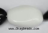 CNG88 15.5 inches 13*18mm - 25*35mm nuggets black & white agate beads