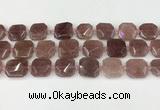 CNG8803 15.5 inches 16mm - 20mm faceted freeform strawberry quartz beads