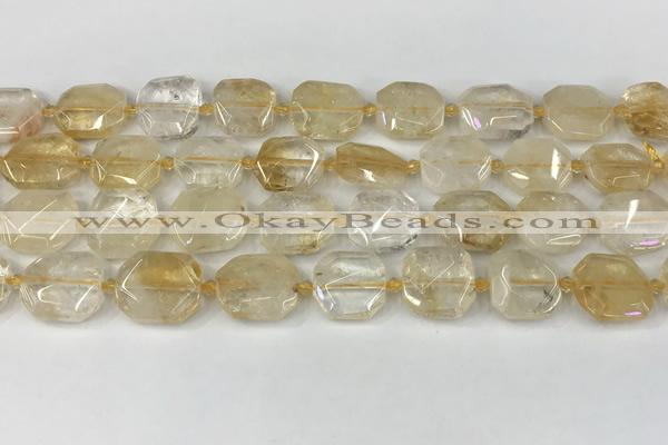 CNG8804 15.5 inches 16mm - 20mm faceted freeform citrine beads