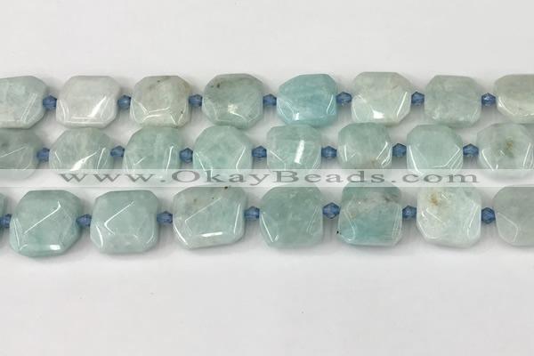 CNG8816 15.5 inches 16mm - 20mm faceted freeform amazonite beads