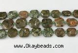 CNG8822 15.5 inches 16mm - 20mm faceted freeform rhyolite beads