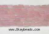 CNG8846 15.5 inches 8*12mm - 10*16mm nuggets matte rose quartz beads